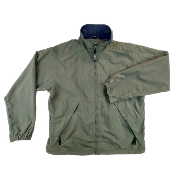 L.L. Bean Other - Vintage LL Bean Mens Large Regular Olive Green Full Zip Up High Neck Windbreaker